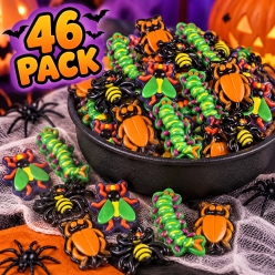 Realistic Wrapped Gummy Bugs - 46pcs